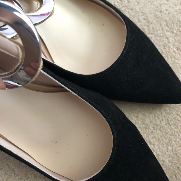 Leather Suede Bow Tie Mid Heel - Picture 7 of 8